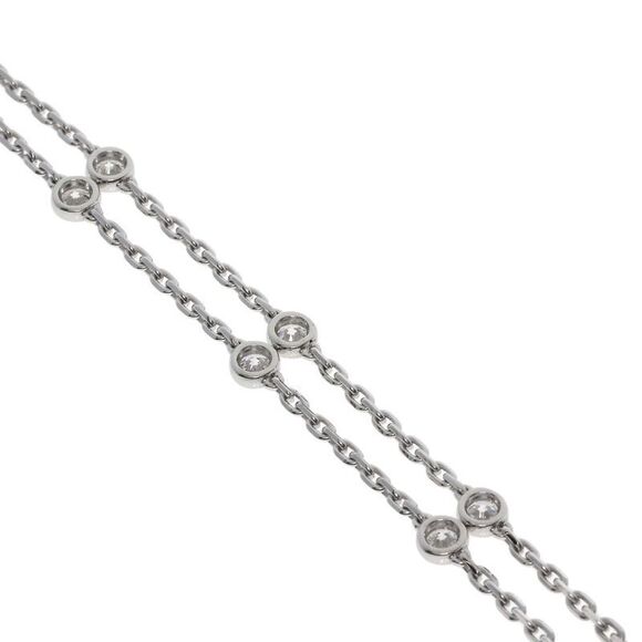 Cartier India Mystery Crown Diamond Necklace 18K White Gold Ladies - Picture 5 of 9